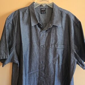 Oakley Dark Gray Short Sleeved Button Down Shirt, XXL